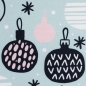 Preview: Baumwolldruck  Noel Weihnachtskugeln mint 359261