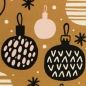 Preview: Baumwolldruck  Noel Weihnachtskugeln ocker 359315