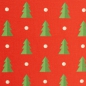 Preview: Baumwolldruck  Noel Tannenbäume grün auf rot 552603