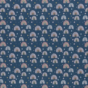 Baumwolle Kim Regenbogen auf blau