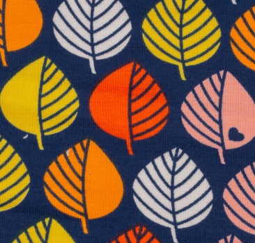 Preview: Graziela Sweat Blätter 2019 blau-bunt  Reststück 85 cm