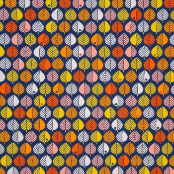 Preview: Graziela Sweat Blätter 2019 blau-bunt  Reststück 85 cm