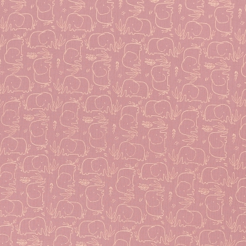 Musselin Jeron Elefanten rosa auf naturweiß
