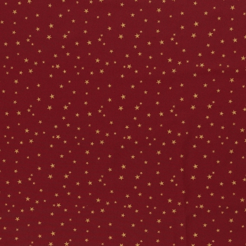 Baumwolle Weihnachten goldene Sterne auf burgundy 100339