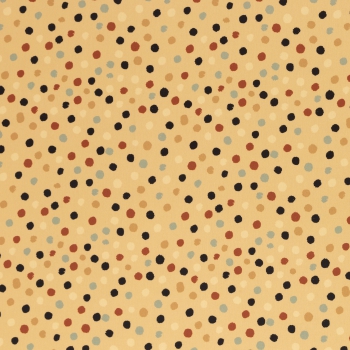 Baumwolldruck  Happy Harvest bunte Tupfen auf gelb