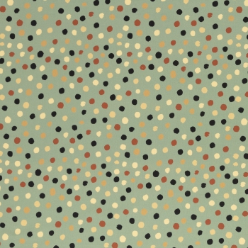 Baumwolldruck  Happy Harvest bunte Tupfen auf mint