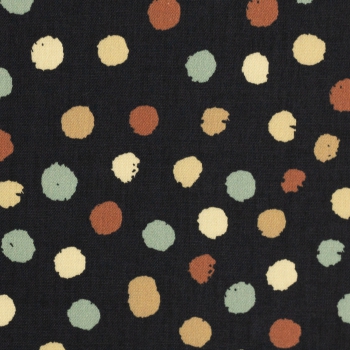Preview: Baumwolldruck  Happy Harvest bunte Tupfen auf schwarz
