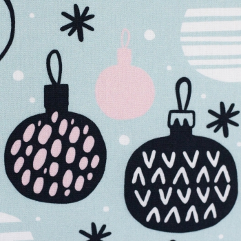 Preview: Baumwolldruck  Noel Weihnachtskugeln mint 359261