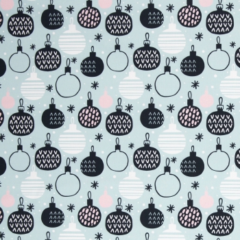 Baumwolldruck  Noel Weihnachtskugeln mint 359261