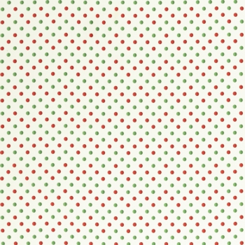 Baumwolldruck  Noel Tupfen rot/grün auf naturweiß  543010