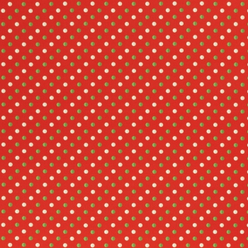 Baumwolldruck  Noel Tupfen rot/grün auf rot  543636