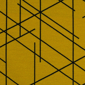 Preview: French Terry Streetstyle by lycklig design Linien auf ocker