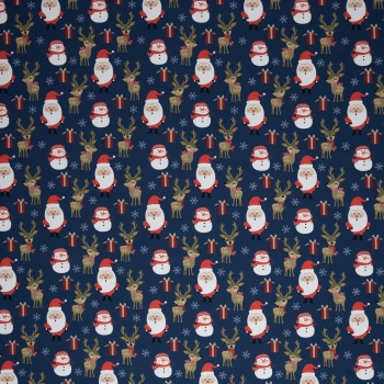 Sweat Holly Rentier, Schneemann, Nikolaus auf blau