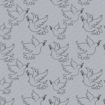 Preview: French Terry Paloma by Cherry Picking Friedenstaube grau melange