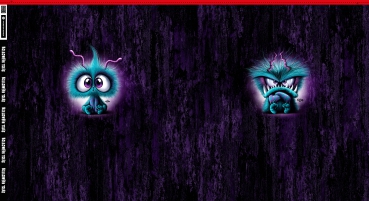 Preview: French Terry Halloween by Thorsten Berger Panell - Monster Moods lila