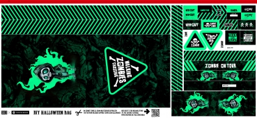 Preview: Canvas Halloween by Thorsten Berger - Walking Zombies - grün