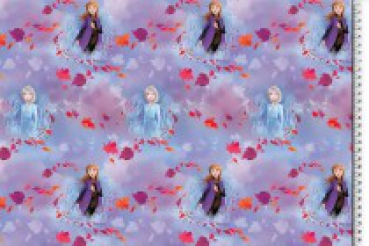 Jersey Frozen 2, Anna und Elsa - Herbstlaub Reststück 120 cm