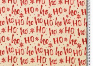 Baumwolle Hohoho rot auf beige