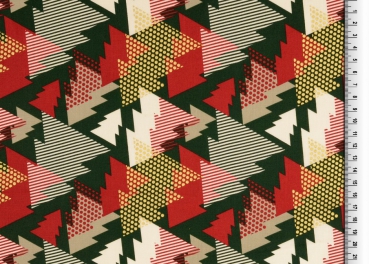 Baumwolle Weihnachten Weihnachtsbäume grün