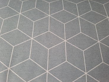 Baumwolldruck  lines blaugrau