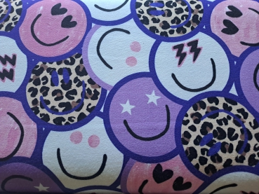 French Terry Digital Druck Happy Faces