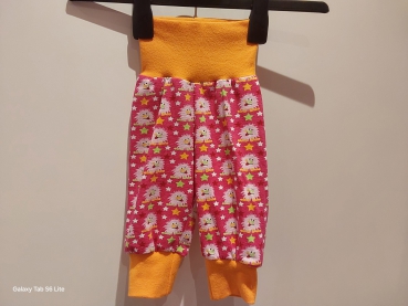 Babyhose, Pumphose Gr. 62 Jersey Monster auf pink