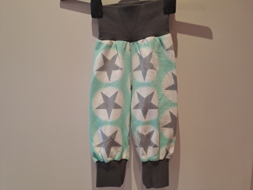 Babyhose, Pumphose Gr. 68 Jersey Sterne mint