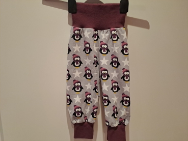 Babyhose, Pumphose Gr. 74 Jersey Pinguine lila