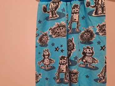 Preview: Babyhose, Pumphose Gr. 74 Jersey Kritzelmonster türkis