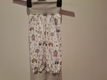 Babyhose, Pumphose Gr. 74 Jersey Bauernhof auf weiß