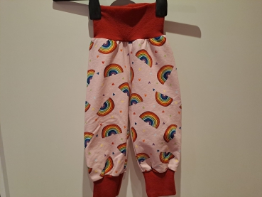 Babyhose, Pumphose Gr. 74 Sweat Regenbogen rosa