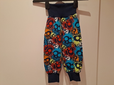 Babyhose, Pumphose Gr. 80 Sweat Totenkopf bunt