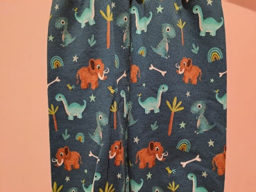 Preview: Babyhose, Pumphose Gr. 80 French Terry Dinosaurier petrol