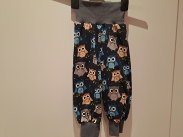 Babyhose, Pumphose Gr. 80 Jersey, Eulen petrol