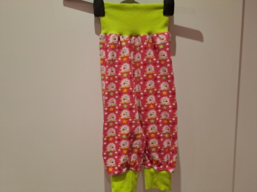 Babyhose, Pumphose Gr. 80 Jersey, Monster auf pink