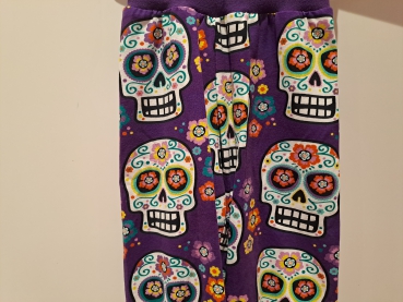 Preview: Babyhose, Pumphose Gr. 80 Jersey, Totenköpfe lila