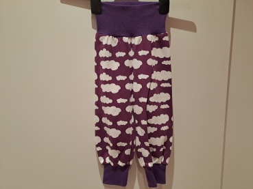 Babyhose, Pumphose Gr. 80 Jersey, Wolken lila