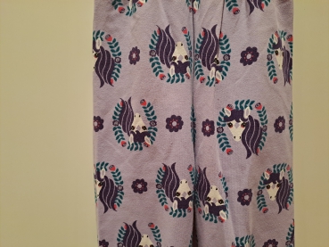 Preview: Babyhose, Pumphose Gr. 86  Jersey   Pferde auf lila mit Bund lila