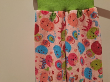 Preview: Babyhose, Pumphose Gr. 86  Nicky  Katzen auf rosa mit grünem Bund