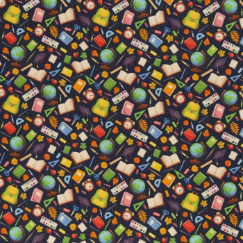 Baumwolle Kim Schulsachen dunkel