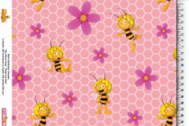 Jersey Biene Maja auf rosa Waben mit Blumen