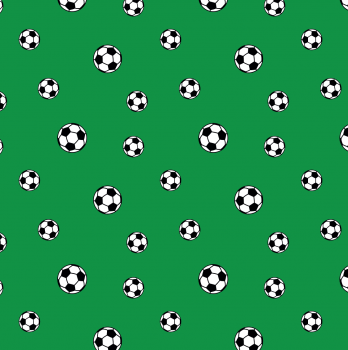 Baumwolldruck Fußbälle auf grün