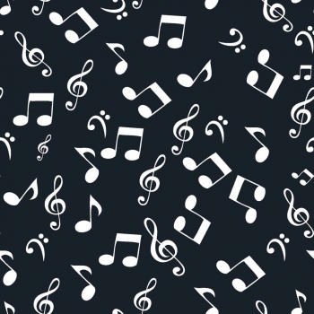 Baumwolle Noten weiß auf schwarz