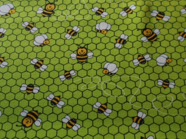 Jersey Bienen auf grün Reststück 95 cm