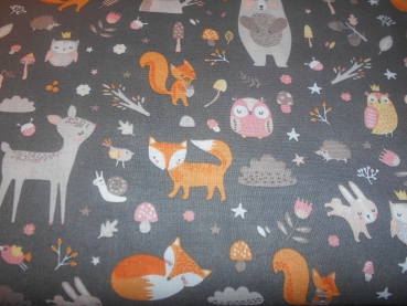 Baumwolldruck  Waldtiere