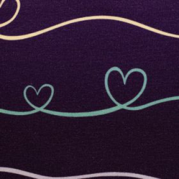 Preview: Jersey Scribble Hearts by Mrs. Mint Design bunt/violet