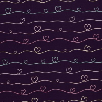 Jersey Scribble Hearts by Mrs. Mint Design bunt/violet