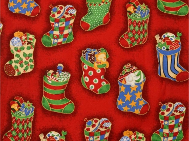 Baumwolle Weihnachten, Stiefel auf rot