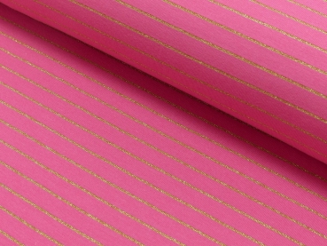 Jersey Lurex Streifen pink/gold