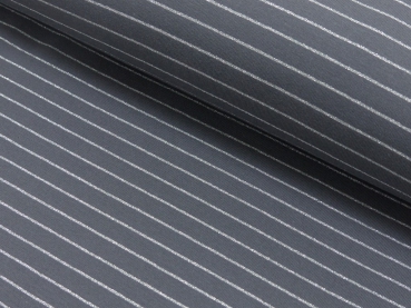 Jersey Lurex Streifen grau/silber